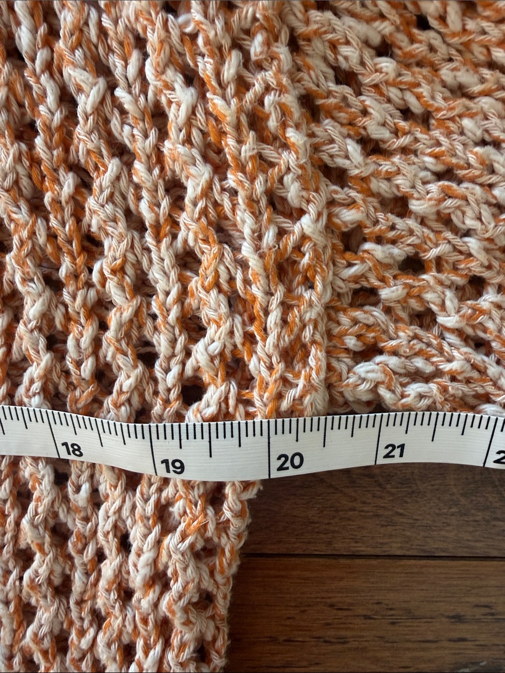 Sundance Orange Cream Open-Knit Hooded Zip Cardigan size small with stretch - Picture 6 of 7